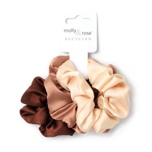 Picture of SCRUNCHIE TONAL BROWN 7CM 3 PACK